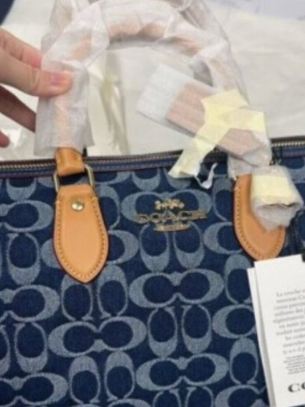 Coach Rowan Satchel Bag In Signature Denim Canvas NWT CY699